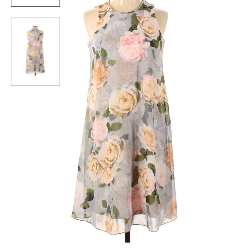 Calvin Klein pastel floral trapeze dress